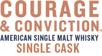 Courage & Conviction Single Cask Logo- Copper and Blue
